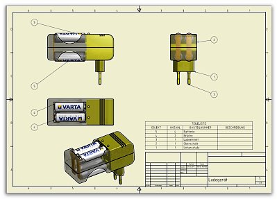 Zeichnung Batterieladeger&auml;t