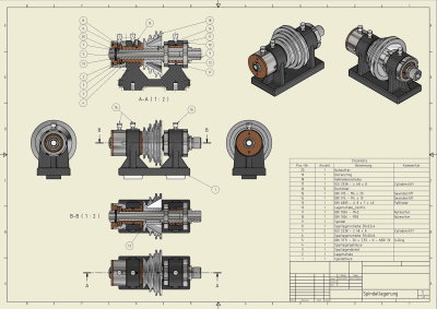 Spindellagerung Zeichnung