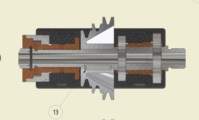 Spindellagerung Halbschnitt quer